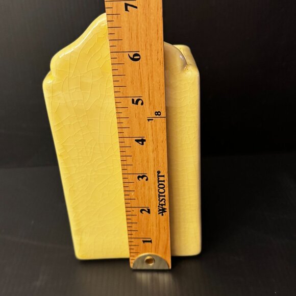 Vtg Porcelain Wall Mount Match Box Holder Stick Matches Yellow Red Cherries Deco - Picture 5 of 7